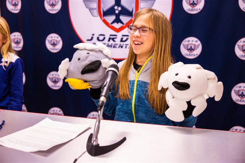Jordan Elementary students in broadcasting